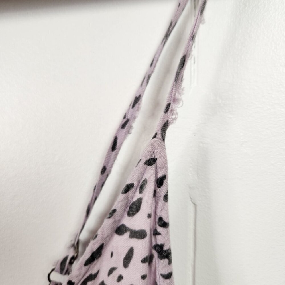 Hurley Purple Sleeveless Babydoll Mini Dress Summer Sundress Leopard Print - Picture 7 of 9